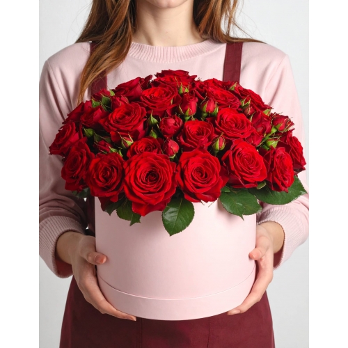 35 роз в коробке "Джульетта"